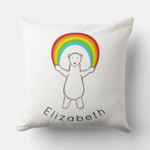 Gepersonaliseerd Polar Beer en Regenboog kussen