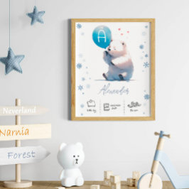 Gepersonaliseerd Polar beer met ballonnen kwekerij Poster