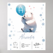 Gepersonaliseerd Polar beer met ballonnen kwekerij Poster (Voorkant)