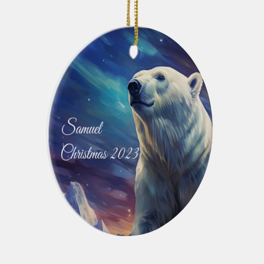 Gepersonaliseerd Polar Beer Ornament (Rechts)