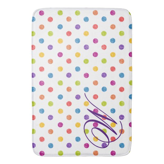 Gepersonaliseerd Polka-Dot Bath Mat (Voorkant Verticaal)