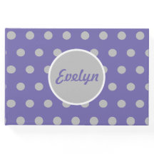 Gepersonaliseerd Polka Dot Gastenboek (Lavendel & 