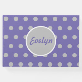 Gepersonaliseerd Polka Dot Gastenboek (Lavendel & 