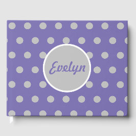Gepersonaliseerd Polka Dot Gastenboek (Lavendel & 