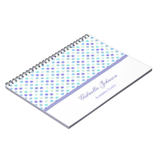 Gepersonaliseerd: Polka Dot Notebook Notitieboek (Linkerzijde)
