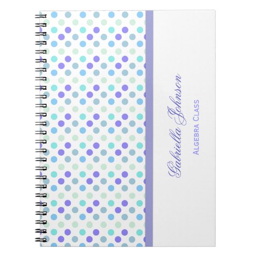 Gepersonaliseerd: Polka Dot Notebook Notitieboek (Voorkant)