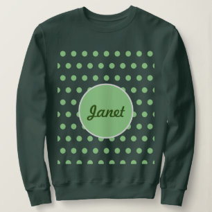 Gepersonaliseerd Polka Dot Sweatshirt (Hunter Gree