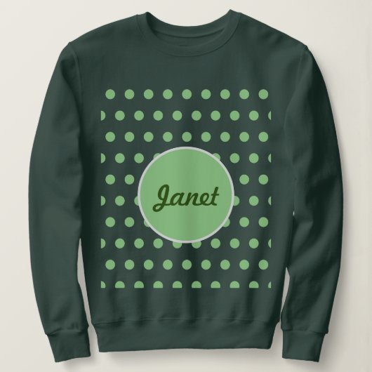 Gepersonaliseerd Polka Dot Sweatshirt (Hunter Gree (Design voorkant)