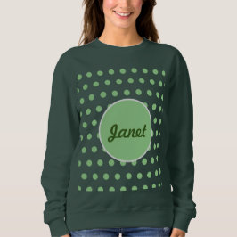 Gepersonaliseerd Polka Dot Sweatshirt (Hunter Gree