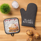 Gepersonaliseerd pompoen taart bakken recept ovenwant & pannenlap set (Top down)