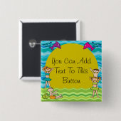 Gepersonaliseerd Pool Party Button (Voorkant /achterkant)