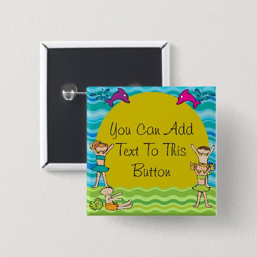 Gepersonaliseerd Pool Party Button (Voorkant /achterkant)