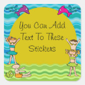 Gepersonaliseerd Pool Party Stickers (Voorkant)
