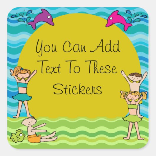 Gepersonaliseerd Pool Party Stickers (Voorkant)
