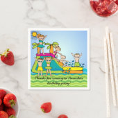 Gepersonaliseerd Pool Party Verjaardags Papieren s Servet (Insitu)