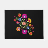 Gepersonaliseerd Poolse folklore met roze bloemen Deurmat (Voorkant)