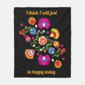 Gepersonaliseerd Poolse folklore met roze bloemen  Fleece Deken (Voorkant)