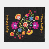 Gepersonaliseerd Poolse folklore met roze bloemen  Fleece Deken (Voorkant (Horizontaal))