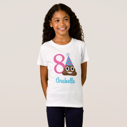 Gepersonaliseerd Poop Emoji Theenmaal Gewaardeerd  T-shirt (Voorkant volledig)