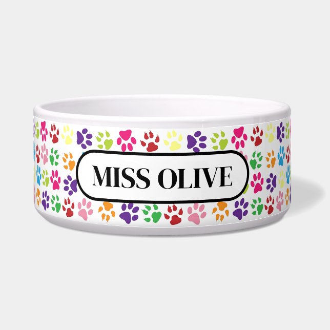 Gepersonaliseerd pootpatroon voerbakje (Voorkant)