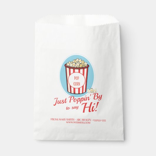 Gepersonaliseerd Poppin' By om te zeggen Hallo Pop Bedankzakje (Voorkant)