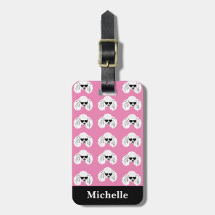 Gepersonaliseerd portaal patroon roze bagagelabel