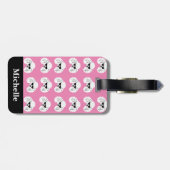 Gepersonaliseerd portaal patroon roze bagagelabel (Achterkant horizontaal)