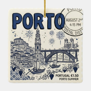 Gepersonaliseerd Porto Portugal Foto Reis Keramisch Ornament