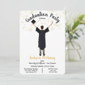 Gepersonaliseerd portret mannelijke afstuderen uit kaart (Staand voorkant)