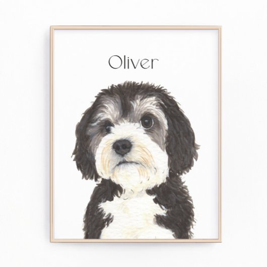 Gepersonaliseerd portret van Bernedoodle Foto Afdruk