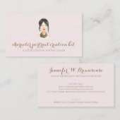 Gepersonaliseerd portrettekenhaarstijl visitekaartje (Voorkant / Achterkant)