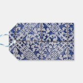Gepersonaliseerd Portugese Tegels - Azulejo Floral Cadeaulabel (Achterkant Horizontaal)