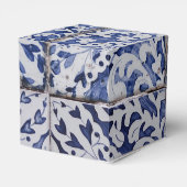 Gepersonaliseerd Portugese Tiles Azulejo Floral Bedankdoosjes (Achterkant)