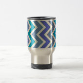Gepersonaliseerd porty Blue Chevron Pattern Reisbeker (Center)