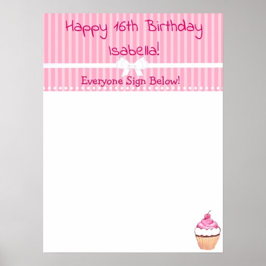 Gepersonaliseerd Poster Happy Birthday-autografiek (Voorkant)