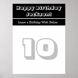 Gepersonaliseerd Poster Happy Birthday-autografiek