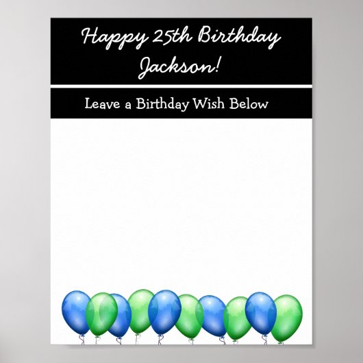 Gepersonaliseerd Poster Happy Birthday-autografiek (Voorkant)