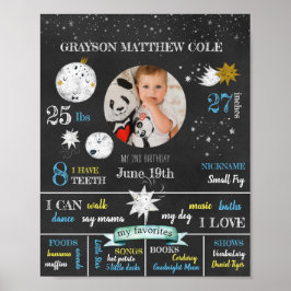 Gepersonaliseerd Poster op maan en sterretje