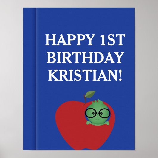 Gepersonaliseerd Poster van de Bookworm van de Jon (Voorkant)