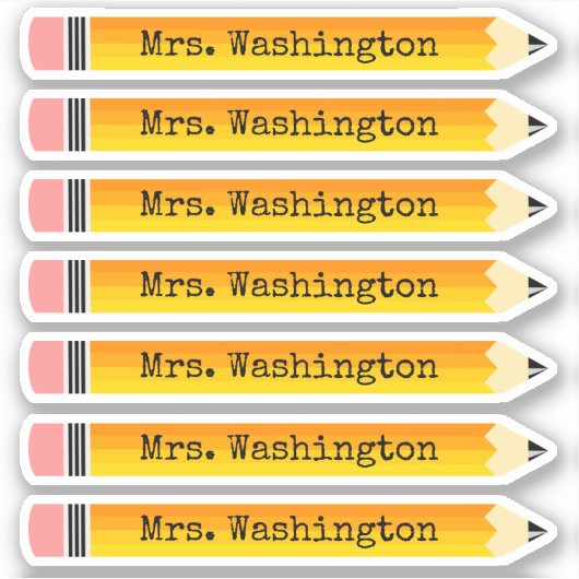 Gepersonaliseerd potlood van de leraar sticker (Voorkant)