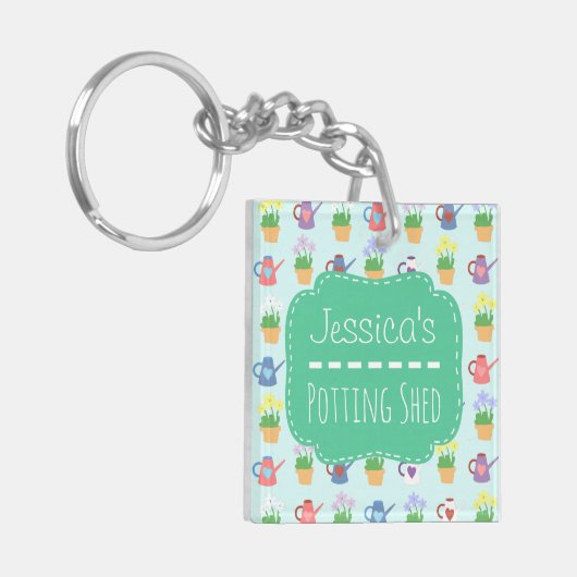 Gepersonaliseerd Potting Shed Sleutelhanger (Voorkant Links)