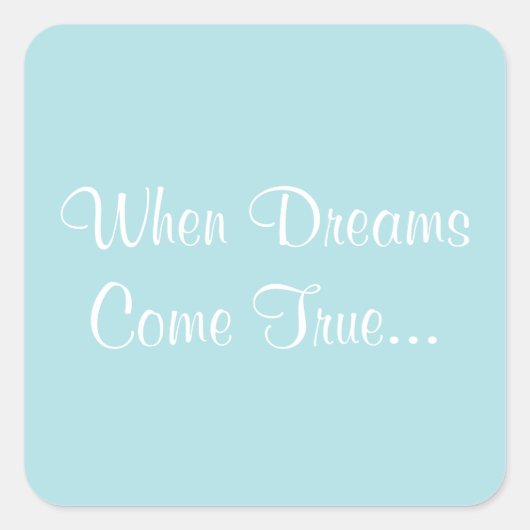 Gepersonaliseerd Powder Blue Vierkante Sticker (Voorkant)