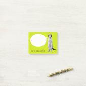 Gepersonaliseerd praatkat Lime Green Post-it® Notes (Op bureau)