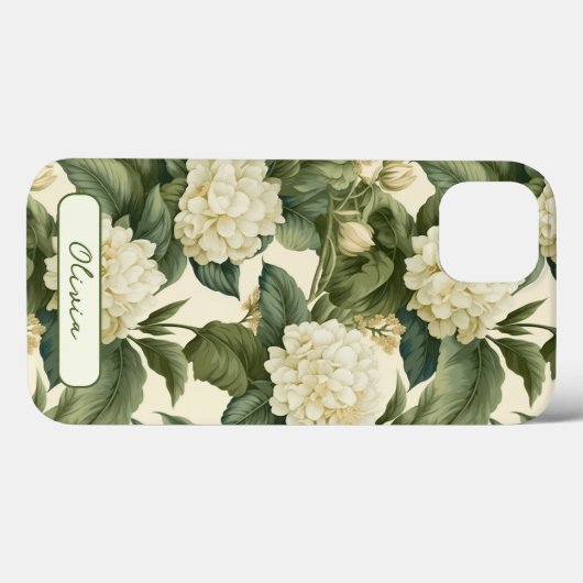 Gepersonaliseerd Prachtig klassiek bloemenpatroon Case-Mate iPhone Case (Achterkant (horizontaal))