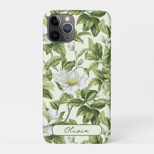 Gepersonaliseerd Prachtig klassiek bloemenpatroon Case-Mate iPhone Case (Achterkant)