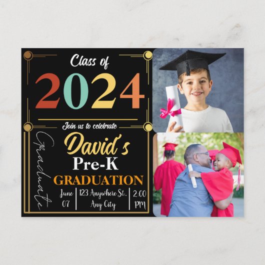 Gepersonaliseerd Pre-k Afstuderen Hallo Aankondigingskaart (Achterkant)
