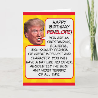 Gepersonaliseerd President Donald Trump Funny Birt Feestdagen Kaart