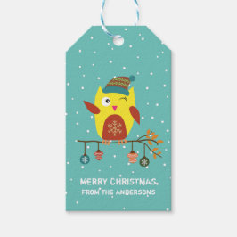 Gepersonaliseerd "pretkerst" kerstboomkoorts cadeaulabel