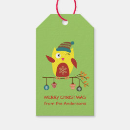 Gepersonaliseerd "pretkerst" kerstboomkoorts cadeaulabel