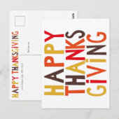 Gepersonaliseerd Prettig Thanksgiving! Briefkaart (Voorkant / Achterkant)